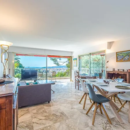 Apartment Sea View Large 2 Bdrs Swimming Pool & Parking Antibes